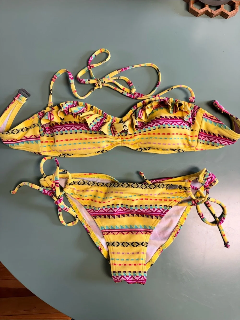 2 sets of Roxy Bikinis Sx S. Multi stripe is reversible. - Picture 3 of 3